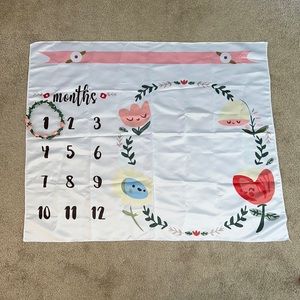 12-month Baby Girl Milestone Photo Op Blanket